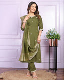 Viscose Silk Kurta Set with Dupatta