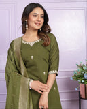 Viscose Silk Kurta Set with Dupatta