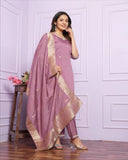 Viscose Silk Kurta Set with Dupatta