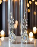 White AD Stone Handcrafted Brass Earrings