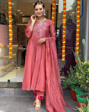 Embroidery Color Heavy Fancy Palazzo Pair With Dupatta Set