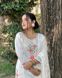 Anju Embroidery Work Kurta Set With Bottom & Dupatta