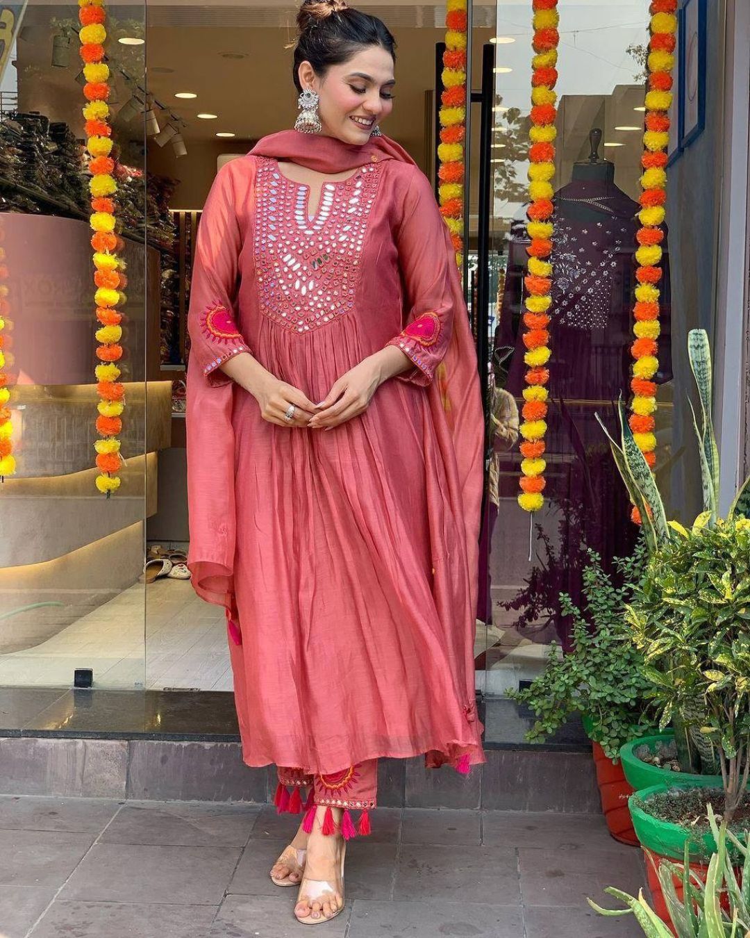 Embroidery Color Heavy Fancy Palazzo Pair With Dupatta Set