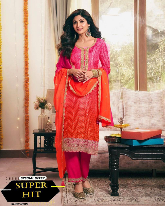 Shilpa's Favorite Designer Bandhani Dupatta Set