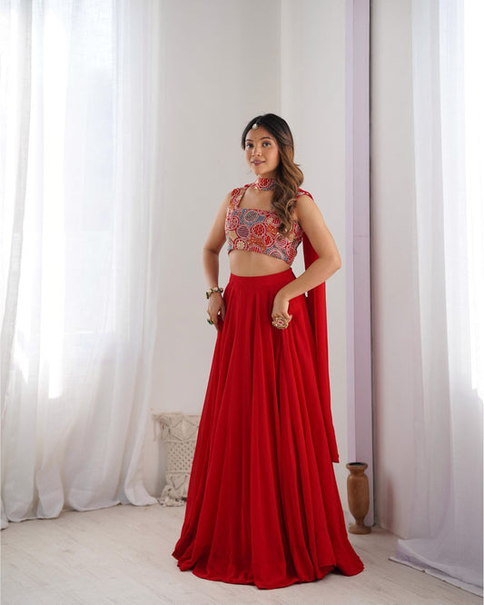 Red Color Premium Readymade Lehenga Choli