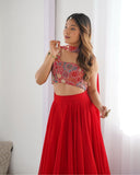 Red Color Premium Readymade Lehenga Choli