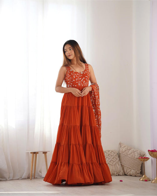 New Designer Party Wear Look Anarkali-Dupatta and Fully Stitched Bottom