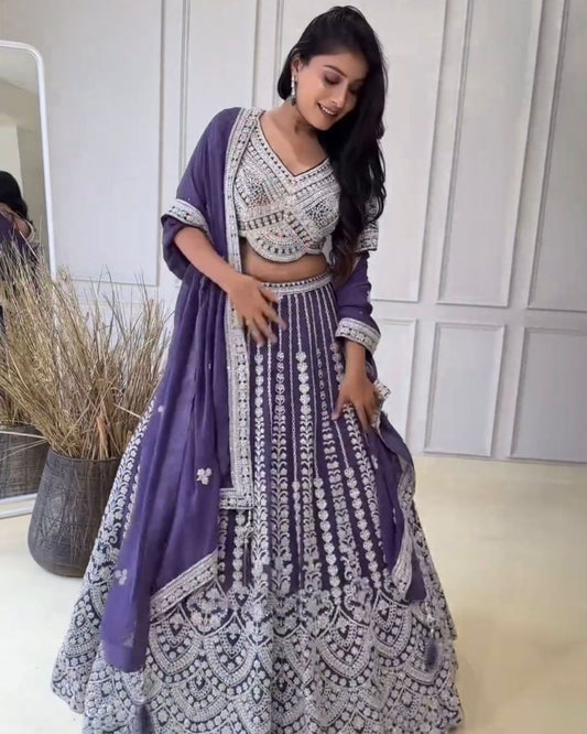 Đěsigner Sequence Lehenga -Choli With Dupatta Set