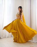 PURE SOFT FOX GEORGETTE BLOOMING FABRIC LEHENGHA CHOLI FULLY STTICHED