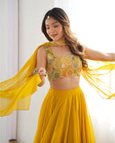 PURE SOFT FOX GEORGETTE BLOOMING FABRIC LEHENGHA CHOLI FULLY STTICHED