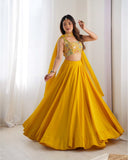 PURE SOFT FOX GEORGETTE BLOOMING FABRIC LEHENGHA CHOLI FULLY STTICHED