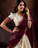 Kalyani Cotton Lehenga Choli Paired with Flowing Georgette Dupatta