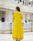 Embroidered Choli And Shrug With Flared Palazzo