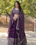 Designer Sequence Lehenga -Choli With Dupatta Set