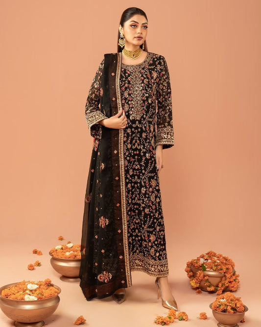 Blacky Heavy Fancy Pant Pair With Dupatta Set