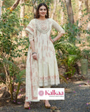Raja rani Embroidery Kurti Set