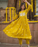 Discharge Print Long Slit Cotton 60'60 Kurta Pant Set