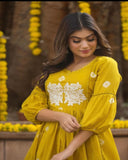 Discharge Print Long Slit Cotton 60'60 Kurta Pant Set