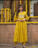 Discharge Print Long Slit Cotton 60'60 Kurta Pant Set