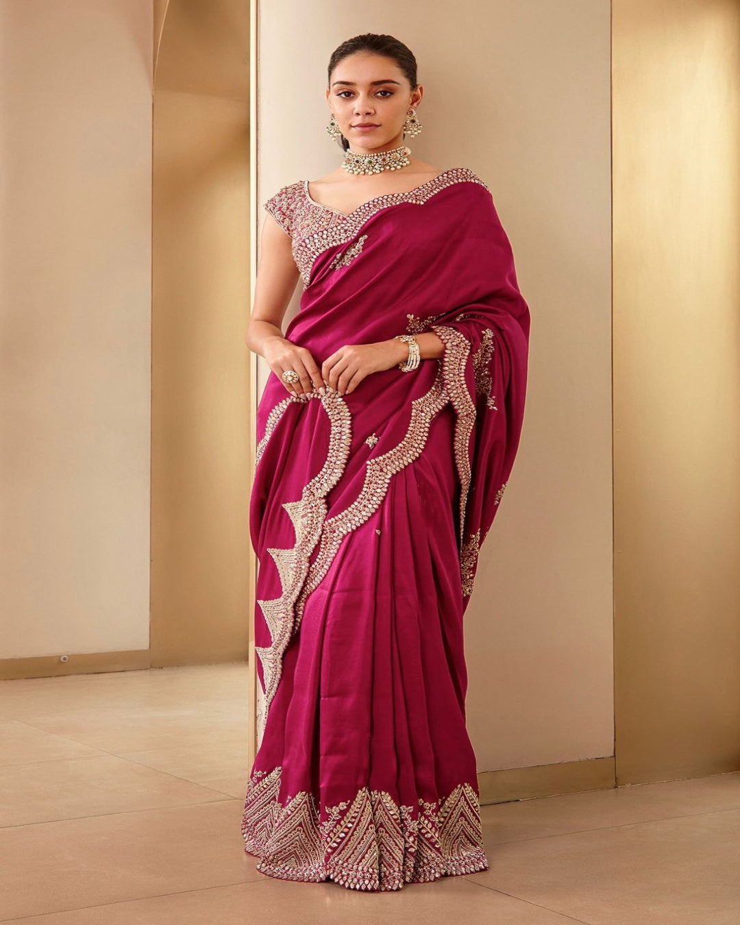 Pure Two Vichitra Silk with Heavy Embroidery Coding & Sequins