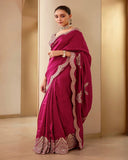 Pure Two Vichitra Silk with Heavy Embroidery Coding & Sequins