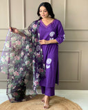 Beautiful kurta with heavy embroidery lace work