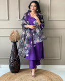 Beautiful kurta with heavy embroidery lace work