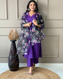 Beautiful kurta with heavy embroidery lace work