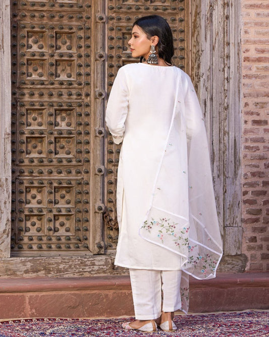 Vidya Viscose Chanderi With Sequences Embroidered Work