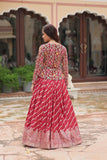 Fashionable Rich Thread Embroidered Blouse With Viscose Lehenga