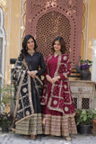 Sanskriti Georgette Gown with Dupatta With Attractive Embroidered work