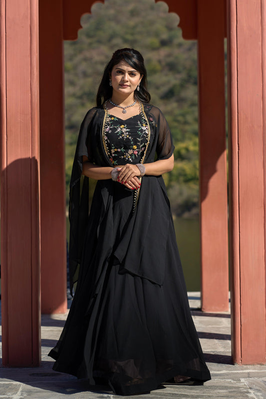 Classical Black New Trends Embroidery Collection Set