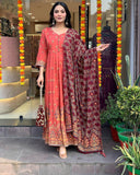 Premium Orange beautiful Heavy Lightweight Flowing Suit Set