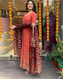 Premium Orange beautiful Heavy Lightweight Flowing Suit Set