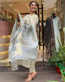 Premium beautiful Heavy Zari Weaving Suit Set