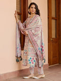 Pinaki Beautiful Cotton Kurti With Pant and Dupatta Set