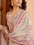 Pinaki Beautiful Cotton Kurti With Pant and Dupatta Set