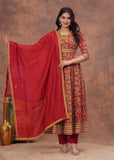 Designer Anarkali Azrak cotton suit