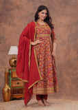 Designer Anarkali Azrak cotton suit