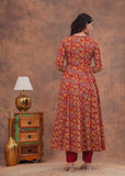 Designer Anarkali Azrak cotton suit
