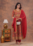 Designer Anarkali Azrak cotton suit
