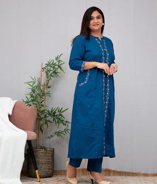 Cotton With Pocket Beautiful Suit Set