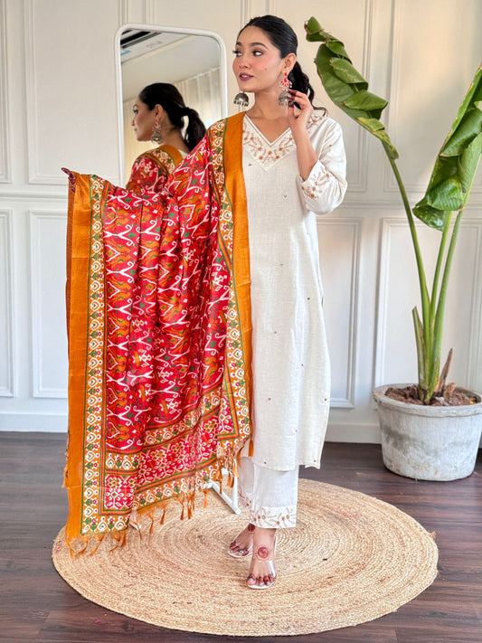 Beautiful Cotton Embroidery Work Suit