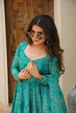 Anarkali dupatta set  with deep back neck and front neck design