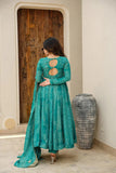Anarkali dupatta set  with deep back neck and front neck design