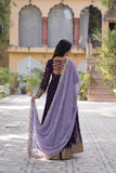 Pure Nilima Georgette Gown with Dupatta With Attractive Embroidered work