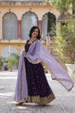 Pure Nilima Georgette Gown with Dupatta With Attractive Embroidered work