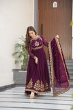 Vaishnavi Georgette Gown with Dupatta With Attractive Embroidered work