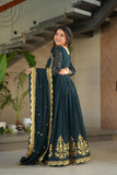 Vaishnavi Georgette Gown with Dupatta With Attractive Embroidered work