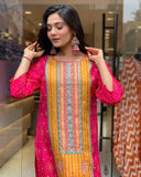 Multicolored bandhani print with Stone work and Dupatta